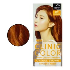남녀공용 모발 코팅 염색약 1p 염색제 O7 오렌지브라운 크리닉 머릿결 두피 보호 칼라