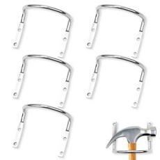 5팩 해머 홀더 루프 교체 U 스틸 와이어 벽 마운트 후크 튼튼한 해머 플라이어 정원 도구 랙 후크 홀더 튼튼한 유틸리티 파우치 정원 도구 수리 부품 플라이어 축 말렛