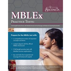 (영문도서) MBLEx Practice Tests: 3 Full-Length Practice Exams with Detailed Answers for the Massage and ... Paperback, Ascencia Test Prep, English, 9781637982099