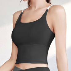 휘잇 여성 테니스 헬스 요가 심리스 필라테스 스포츠브라 나시 상의