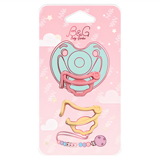 B&G 香草奶嘴收納蓋 奶嘴防塵蓋 Philips 奶嘴收納盒 喝奶防脹 除泡濾網, 1個, 粉色黃色-奶嘴扣夾 / 0069, 粉色黃色