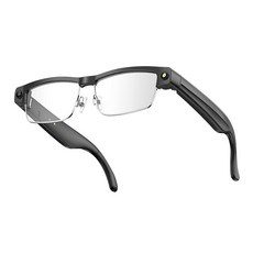 野狼科技 AI智能拍照眼鏡 800W高清攝像頭 1200P防抖錄像 藍牙通話 實時翻譯 語音助手, 透光鏡銀框【多功能AI拍攝眼鏡】