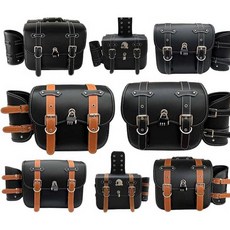 할리 오토바이 가죽사이드백 바이크 버클백 파우치, 1개, 두꺼운 고급 95 투톤 소형