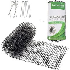 호마르덴 고양이 스캣 매트 6.5피트 기피 개용 억제 실내외 8개의 정원 스테이플이 있는 스파이크 개가 소파에 접근하지 못하게 하는 개 파내기, 6.5 ft, 1개