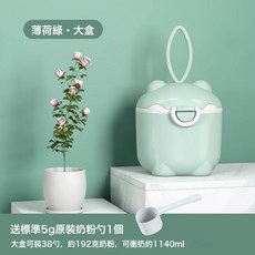 寶寶便攜奶粉盒, 1個, 小豬款-薄荷綠大號-送勺子:1個