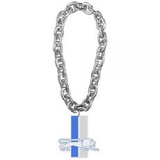 Aminco 디트로이트 라이온스 스로우백 로고 NFL 팬 체인 실버 플라스틱 보석 없음