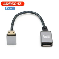 4K 미니 소형 hdmi - HDMI 호환 암 엘보 숏 케이블.HD 표준 비디오 변환 카메라 연결, 01 0.2m, 03 Down 4K