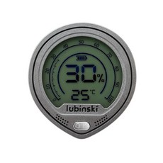 LUB電子數顯溫溼度表 高精靈敏精準度雙顯雪茄環境溫度溼度計, 金屬灰, 1個