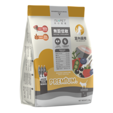 NU4PET 陪心寵糧 無穀全齡貓糧 海魚野莓口味 低敏配方 室內貓適用 1KG, 1個, 陪心無穀全齡貓-海魚野莓,1KG, 泌尿道保健、益生菌、低敏