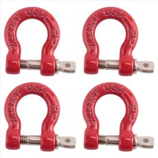 4pcs 1/10 RC 크롤러 자동차 Traxxas Trx-4 축 SCX10 90046 D90 용 4pcs 빨간색 금속 범퍼 D- 링 견인 고리
