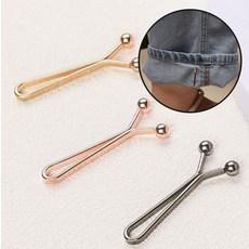 옷집게 허리 조절 클립 깔끔핏 정리 바지 밑단 기장 수선 직장인 학생, 1개, 골드