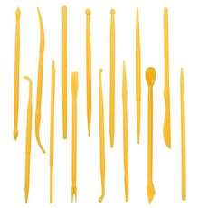 Rierdge 클레이 도구 14개 에어 드라이 클레이 폴리머 클레이 도자기 케이크 장식용 양면 조각 도구 세트 313598, Rierdge 클레이 도구 14개, 에어 드라이 클레이