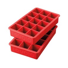 Tovolo Perfect Cube SilicON 온e Ice Tray for Whiskey BourbON 온 Spirits & Liquor SET 세트 OF 오브 2 2, Candy Apple Red