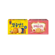 대용량세트 땅콩샌드 279g + 크라운산도 딸기 323g, 2세트, 602g