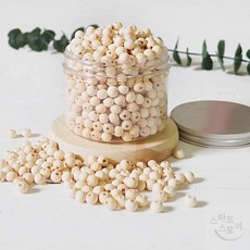 원목구슬 원형 0.8cm 우드비즈 DIY 공예재료 악세서리 부자재 목재공예, 500g 1봉