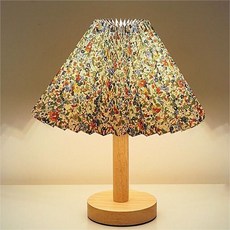褶皺床頭燈 附USB充電插電, 碎花燈罩 三色調光 可調亮度, 碎花燈罩
