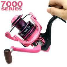 LINNHUE 낚시 릴 GK1000-7000 5.2:1 금속 스풀 바디 핸들 8KG 최대 드래그 스피닝 릴 바닷물 릴 낚시 액세서리, Gk, 7000 Series