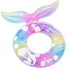 兒童游泳圈 亮片蝴蝶設計 親子浮圈, 70#（適合5-9歲）立體亮片夢幻美人魚 - 泳圈, 1個