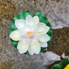 불교 물에뜨는 연꽃 조화, 1개, 화이트