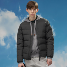 남성 헝가리 허그 다운 + 머플러 세트(다크그레이)