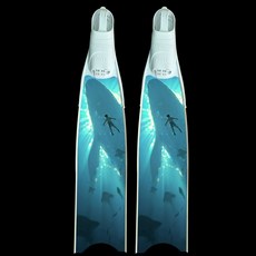 리더스핀 오리발 스티커 필름 보호 롱핀 디자인 다양한, 형광 블루 브로큰 블루 웨일