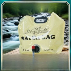 야외 휴대용 물 저장 가방 캠핑 하이킹 사이클링 자동차 여행용 플라스틱 소프트 바디, 09 12L 영문판 접이식 물통 (밸브 포함) 1개