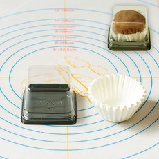 두쫀쿠 포장 용기 1구 (유산지 포함), 20개, 검정+흰색