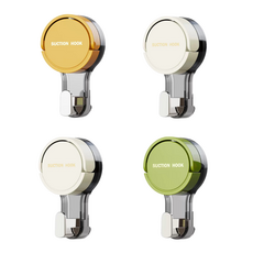 젠바노 강력 흡착식 무타공 후크 걸이 세트, 4개, 화이트,노랑,그린,화이트