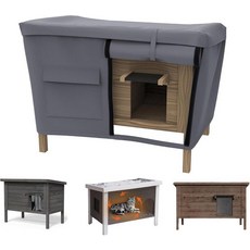 HI···YOUR COVER 야외 고양이 집 커버 - 600D 튼튼한 방수 옥스포드 원단 드로스트링 카라비너가 있는 전천후 보호 88.9 x 55.9 50.8cm(35, 회색