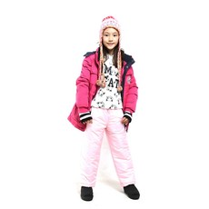 童款素色鋪棉長褲