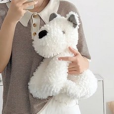 허니잼 귀여운 강아지 봉제인형 하일랜드 테리어 동물 애착인형, 1개, 34cm
