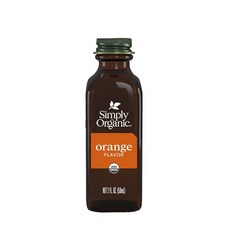 Simply Organic 오일 에센스 향료 심플리 오가닉 오렌지 향 2온스 유리병 디저트 스무디 차 등을 위한 시트러스 맛, 1, 59ml