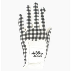 Fit39 彈性高爾夫手套 S號18至20號 花色格紋 舒適透氣 提升握感, 白格紋,整双／左右手, 1個