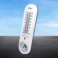 꼭대기몰 아날로그 눈금 온습도계 걸이형 걸이용 타원형 온도 반영구 온도계, 1개