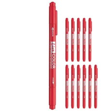 모나미 NEW라이브칼라 수성펜, 레드와인, 12개