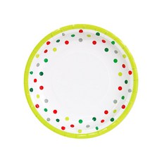 피플스파티 파티접시 연두도트라인, 1개, 18개