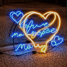 네온 사인 투명 DIY 만들기 인테리어 조명, 4mm(블루) 1m