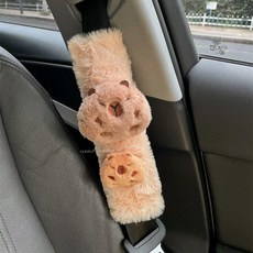 卡皮巴拉毛絨汽車安全帶護肩套, 大圓臉卡皮巴拉兔絨護肩套, 1個