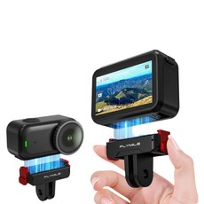 FLYMILE 자석식 빠른 분리 베이스 Osmo Nano/Action 6 전용 양방향 자석 이중고정 충격흡수 실리콘 스테인리스 카드 스냅 2발인터페이스 휴대용 운동 카메라 액세서리, 1개, for nano/A6