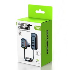 CAR' USB-CHARGER 6孔充電器 81W RGB呼吸燈, 黑色, YQ1