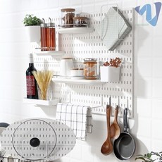 실용만점 수납 무타공 접착식 타공판 악세사리 선반 후크 수납함 인테리어, 1개