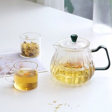 세라보 내열유리 티포트 찻잔세트, 보틀그린, 티포트 1개 + 찻잔 4개, 1개