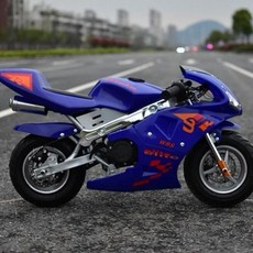 小型摩托車 機車49CC二衝汽油迷你彩燈小跑車電動兒童機車成人趴車 迷你 摩托車 機車 重機 檔車 越野車 兒童摩托車, 新款螢光藍色二衝燈款, 1個