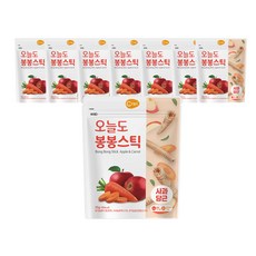 오늘도 유기농 쌀과자 봉봉스틱, 사과당근, 8개, 25g