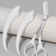 보냄 프리미엄 반달 눈썹 정리 칼 가위 3종세트, 1개, 핑크