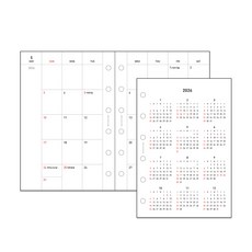 데이스테이션 6공 다이어리 A7 날짜형 먼슬리 리필 속지, 2026 일시작