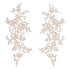 4개 폴리 금속 자수 레이스 패치 치파오 장식 액세서리 265x110x1mm, 복숭아색