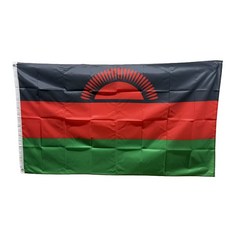 말라위 국기 폴리에스터 깃발 Republic of Malawi flag 90x150cm 야외용 구리고리 이중스티치, 1개, BLACK+RED+GREN