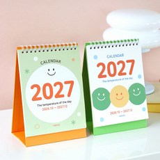 인디고 2027 오늘의 온도 탁상 달력 미니 데스크캘린더, 1개, 그린