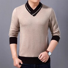 남성 봄 가을 스웨터 이너웨어 남성복 트렌드 니트 럭셔리 코디 상의 부드러운 브이넥 티셔츠